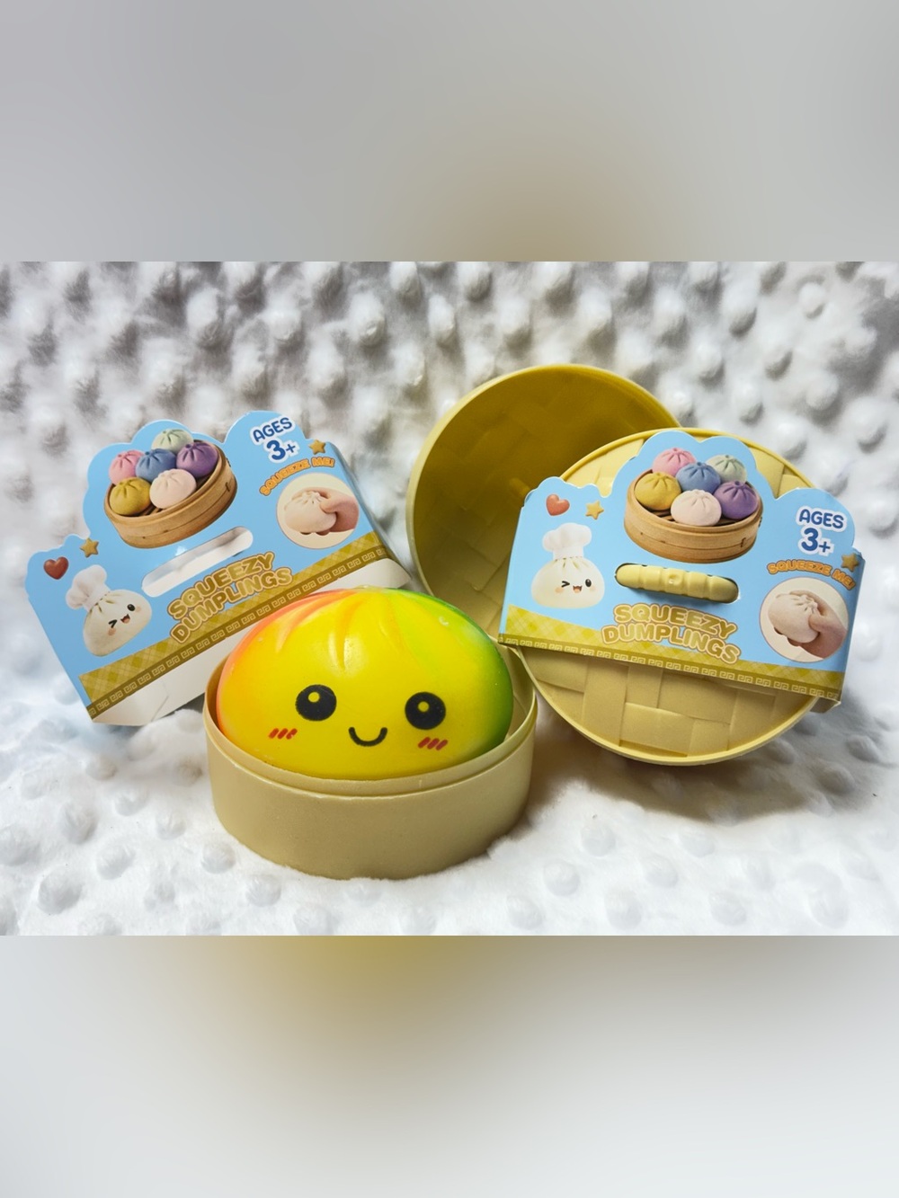 Squeezy Dumplings 2 Rainbow Multicolored Squishy Sensory Tactile Dumplings